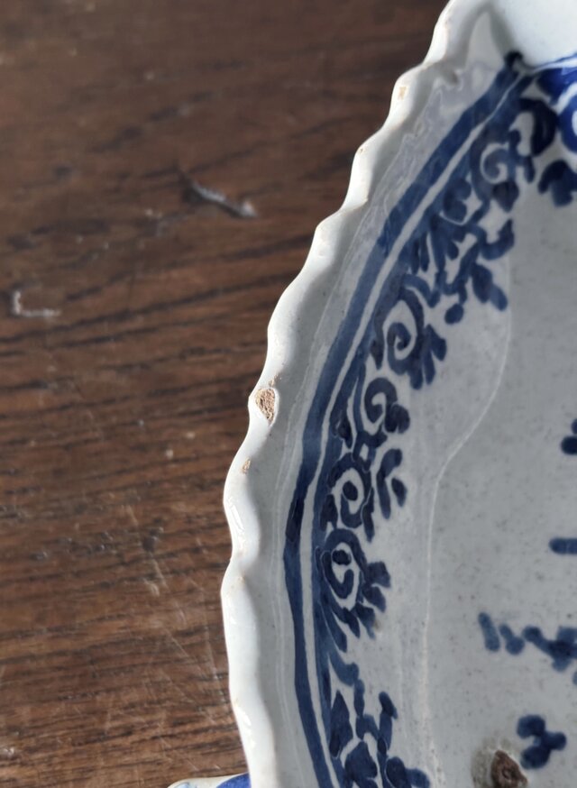 18世紀 南仏 陶器 青絵 ラヴィエ フランス アンティーク 0502453