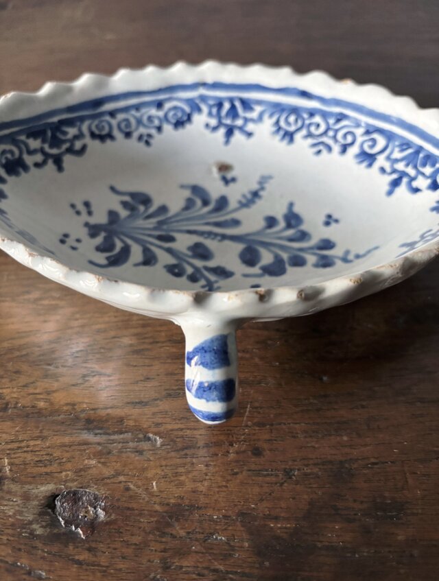 18世紀 南仏 陶器 青絵 ラヴィエ フランス アンティーク 0502453