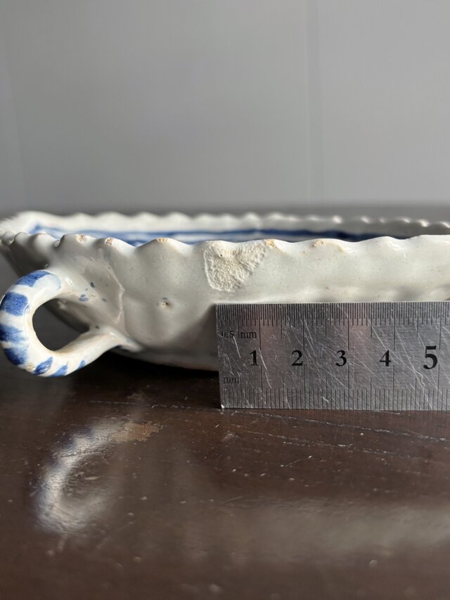 18世紀 南仏 陶器 青絵 ラヴィエ フランス アンティーク 0502453