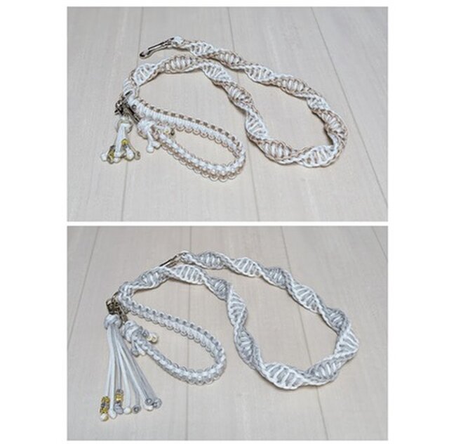 パラコードリード 大型犬用 W ねじり平編みカフェリード 100cm 2