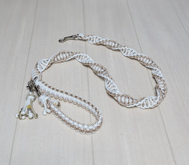 パラコードリード 大型犬用 W ねじり平編みカフェリード 100cm 2