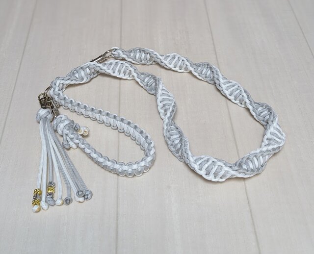 パラコードリード 大型犬用 W ねじり平編みカフェリード 100cm 2