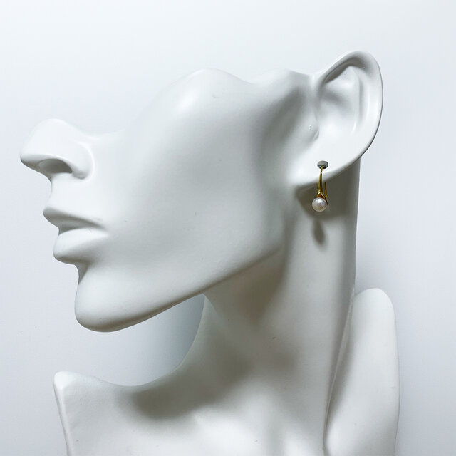 ちょっぴり小さな本真珠パールピアス ドロップ フック 小粒 6mm