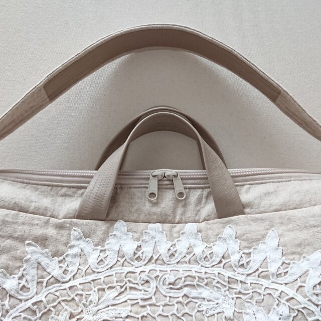 作家　フランスアンティーク　レース　布バッグ　2way 1点もの　ito 作家 フランスアンティーク レース 布バッグ 2way 1点もの ito