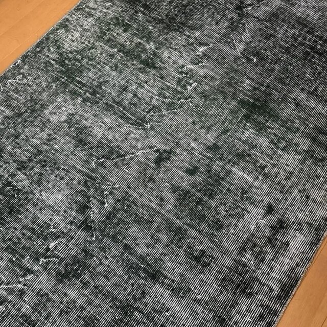 94.5×206ビリジアングリーン ワンカラーラグ トルコヴィンテージラグ