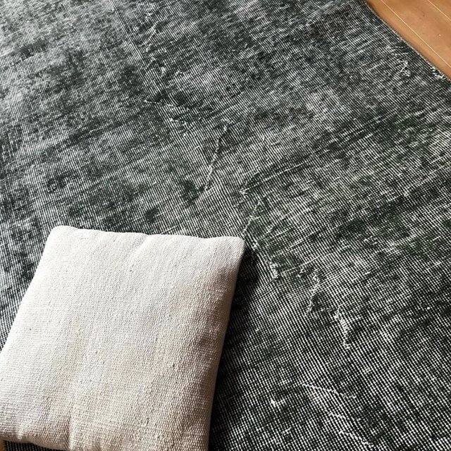 94.5×206ビリジアングリーン ワンカラーラグ トルコヴィンテージラグ