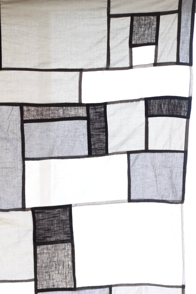 ポジャギ　149×75 ホワイトリネン　No.200 受注制作a》ポジャギ 麻 白 カーテン yuki.h.k 通販 16068194｜Creema