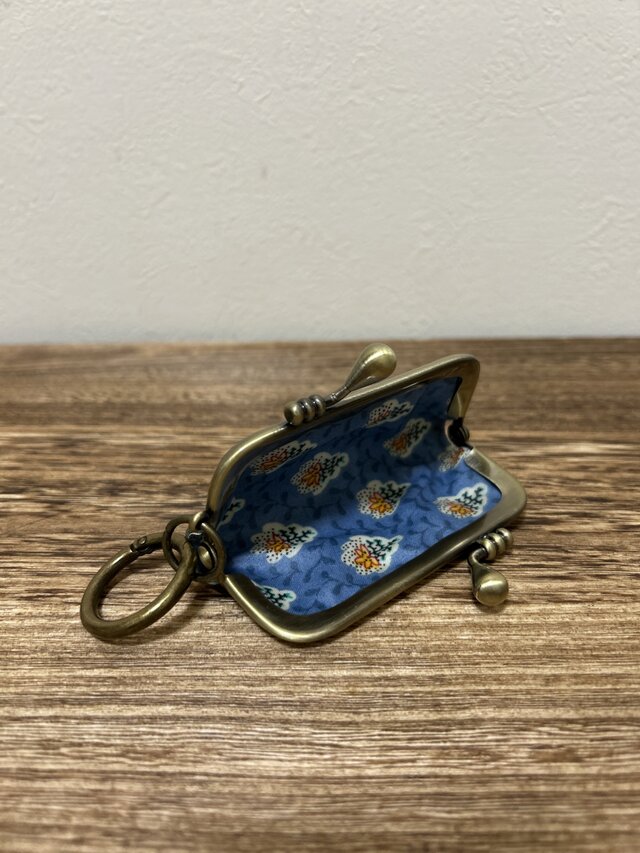姫路レザーがま口印鑑ケース◇グリーン ハンコケース キーホルダー