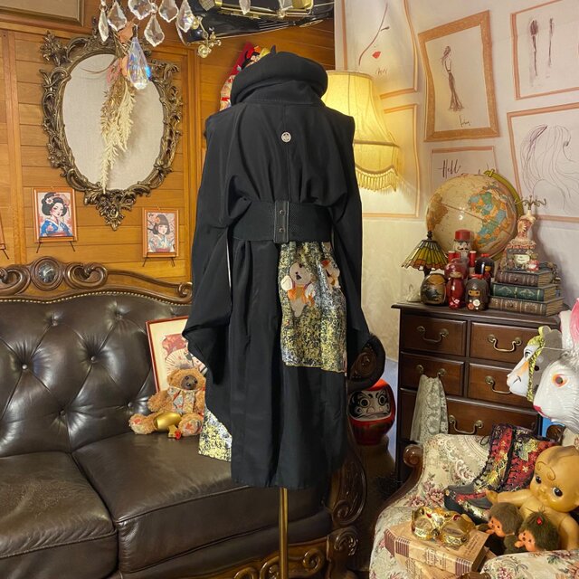 訳あり】黒留袖 着物リメイクセットアップ ツーピース 2部式 スカート
