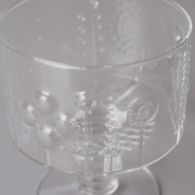Nuutajärvi Flora footed dessert bowl ヌータヤルヴィ フローラ 脚