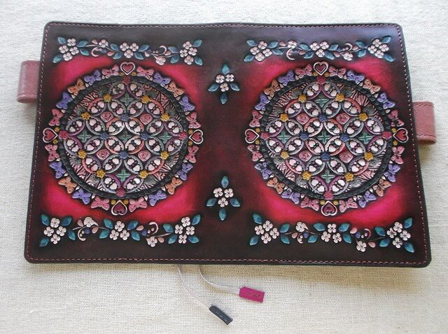 ほぼ日手帳対応 牛革文庫サイズ手帳カバー 刻印＆拭き染め | iichi