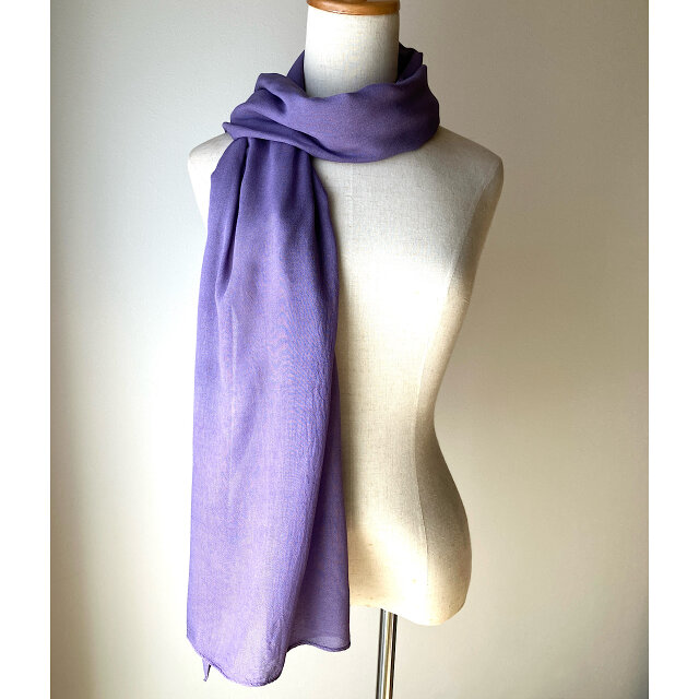 草木染めソフトバンブーストール・ログウッドパープル（藤色） | iichi