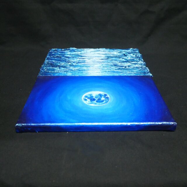 油絵 油彩 油彩画 絵 絵画 【青い月】F4号 | iichi 日々の暮らしを