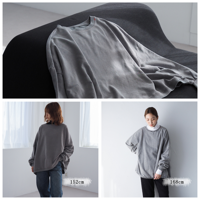 ESSENTIALS グレー オーバーサイズ ニット セーター ニット 「Alfred Alex」ヴィンテージ加工 スノーウォッシュ