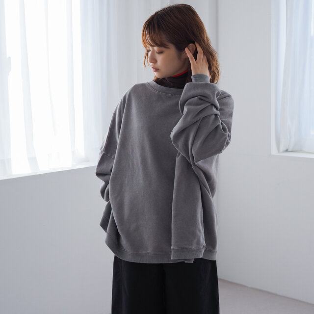 ピグメント オーバーサイズスウェット グレー | iichi 日々の暮らしを