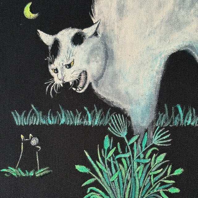 絵本と原画セット 絵本「猫木霊と黒猫木霊」 徳島洋子作品 原画