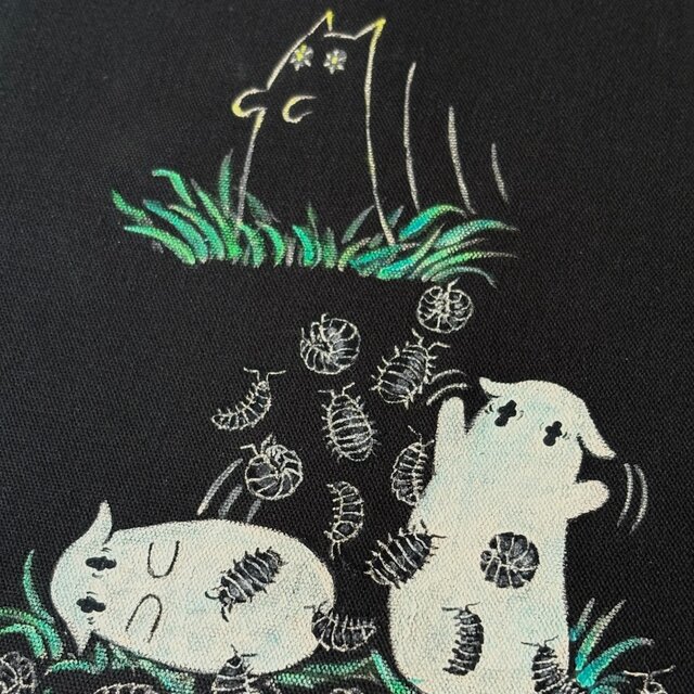 絵本と原画セット 絵本「猫木霊と黒猫木霊」 徳島洋子作品 原画