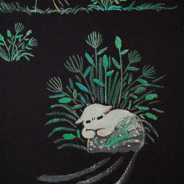 絵本と原画セット 絵本「猫木霊と黒猫木霊」 徳島洋子作品 原画