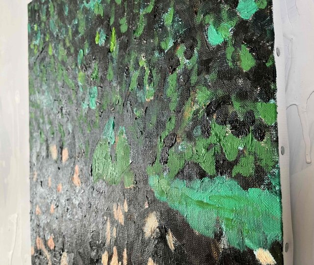 油彩画 原画「公園の木」アート 絵画 32×41㎝ F6 キャンバス | iichi