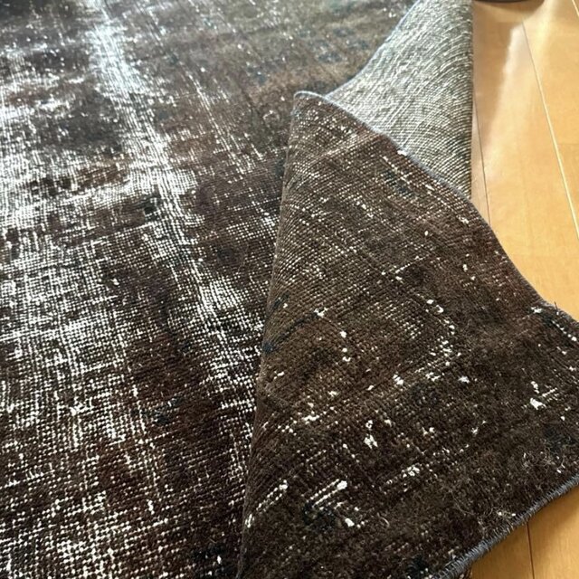 109.5×124 正方形 こげ茶ブラック 擦れシャビー トルコヴィンテージ