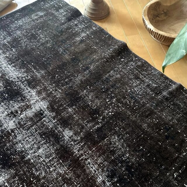 109.5×124 正方形 こげ茶ブラック 擦れシャビー トルコヴィンテージ