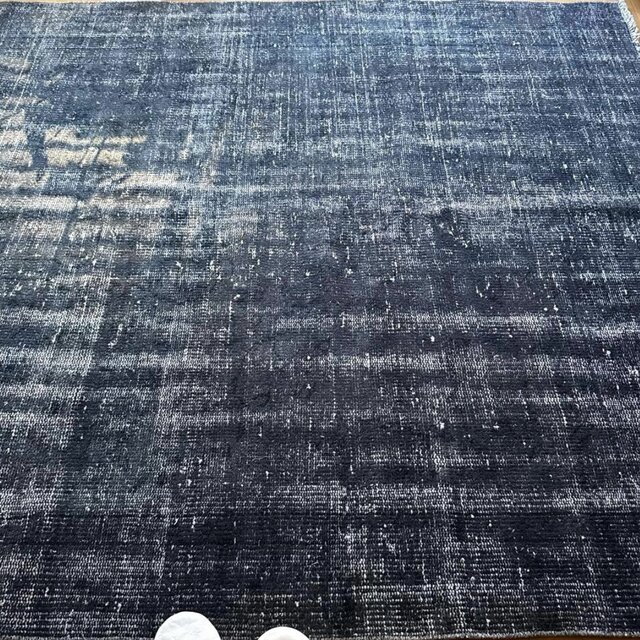 超大判161×261 レア藍色ブルー オーバーダイ トルコヴィンテージラグ