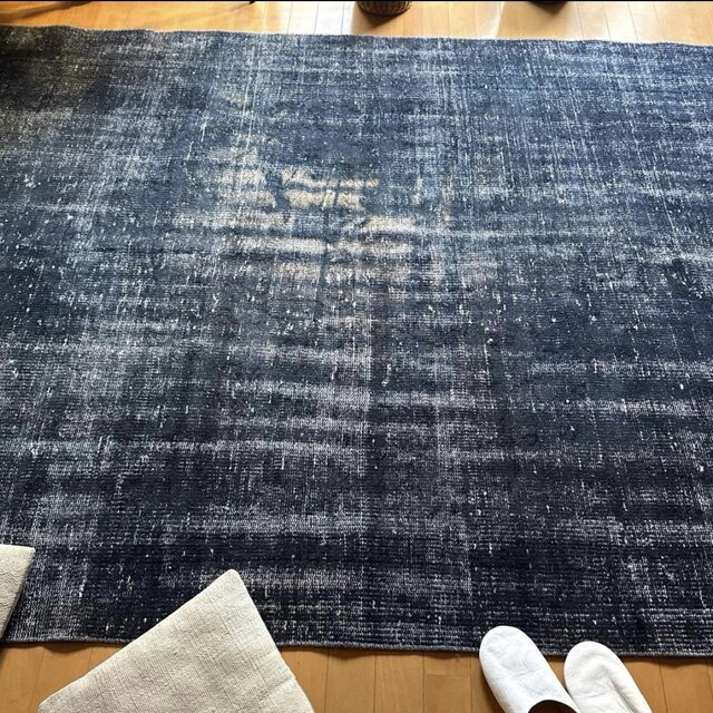 超大判161×261 レア藍色ブルー　オーバーダイ　トルコヴィンテージラグ 超大判161×261 レア藍色ブルー オーバーダイ トルコヴィンテージラグ