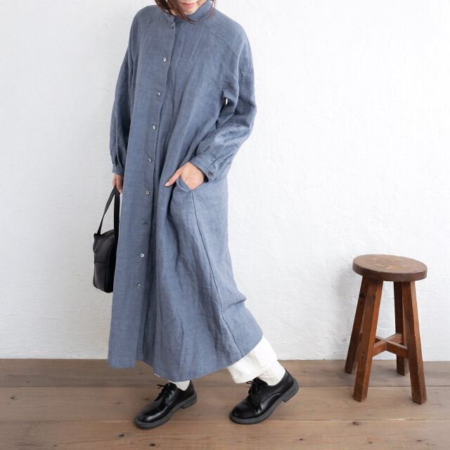 定価¥20900 ichi コットンリネン2wayワンピース ブルー 新品 i c h i 241018 Cotton Linen 2way Dress / 2 COLO