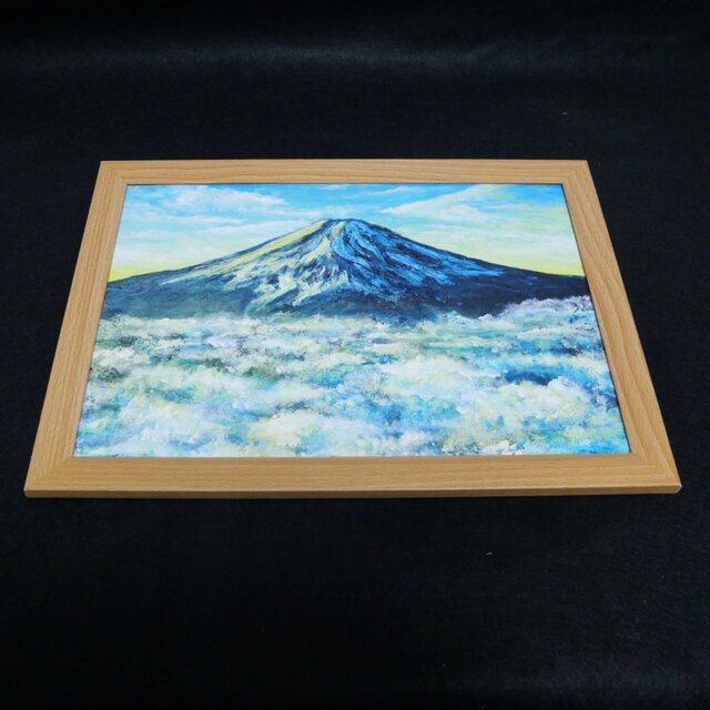 油絵【朝の富士山】（A4サイズ 原画）油彩画 絵画 風景画 富士山