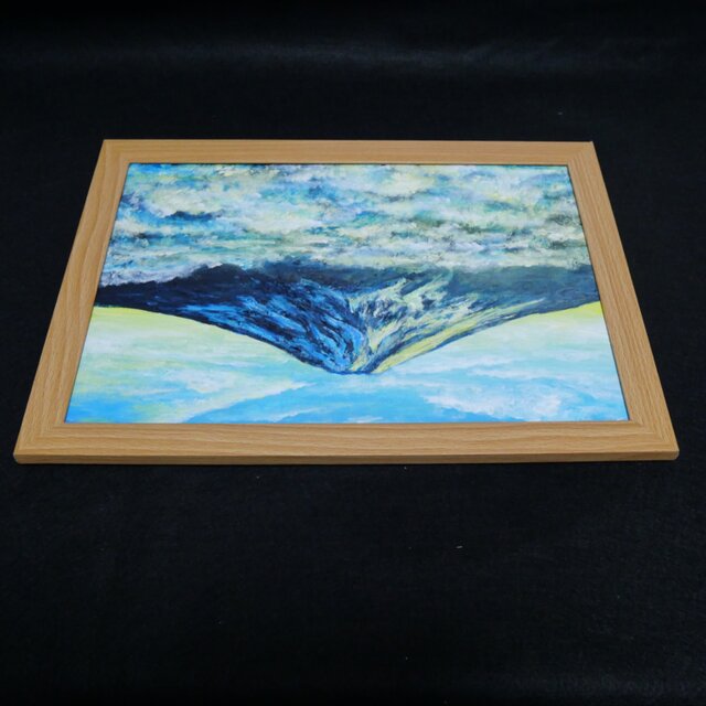 油絵【朝の富士山】（A4サイズ 原画）油彩画 絵画 風景画 富士山