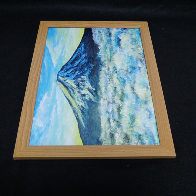 油絵【朝の富士山】（A4サイズ 原画）油彩画 絵画 風景画 富士山