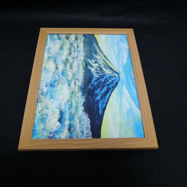 油絵【朝の富士山】（A4サイズ 原画）油彩画 絵画 風景画 富士山