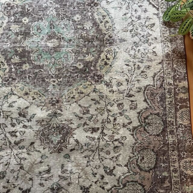 超大判163×263メダリオン 細やかなボタニカル トルコヴィンテージラグ