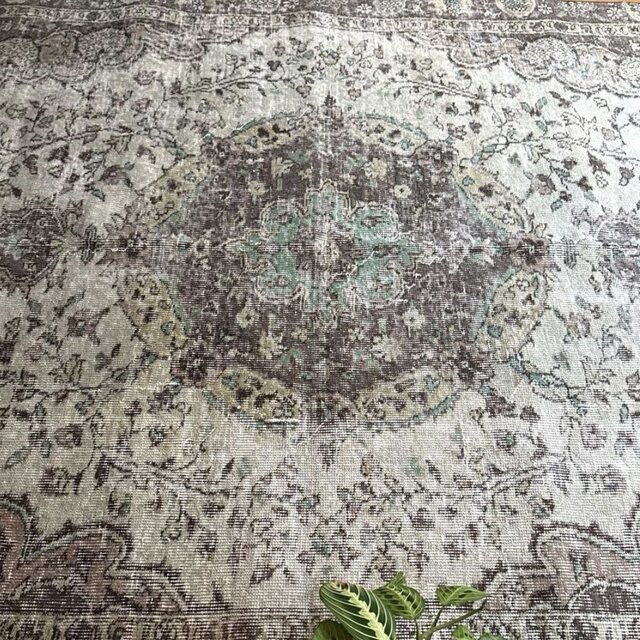 超大判163×263メダリオン 細やかなボタニカル トルコヴィンテージラグ