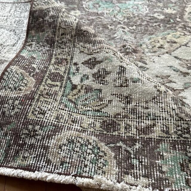 超大判163×263メダリオン 細やかなボタニカル トルコヴィンテージラグ