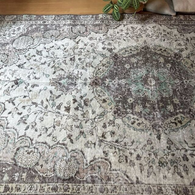 超大判163×263メダリオン 細やかなボタニカル トルコヴィンテージラグ