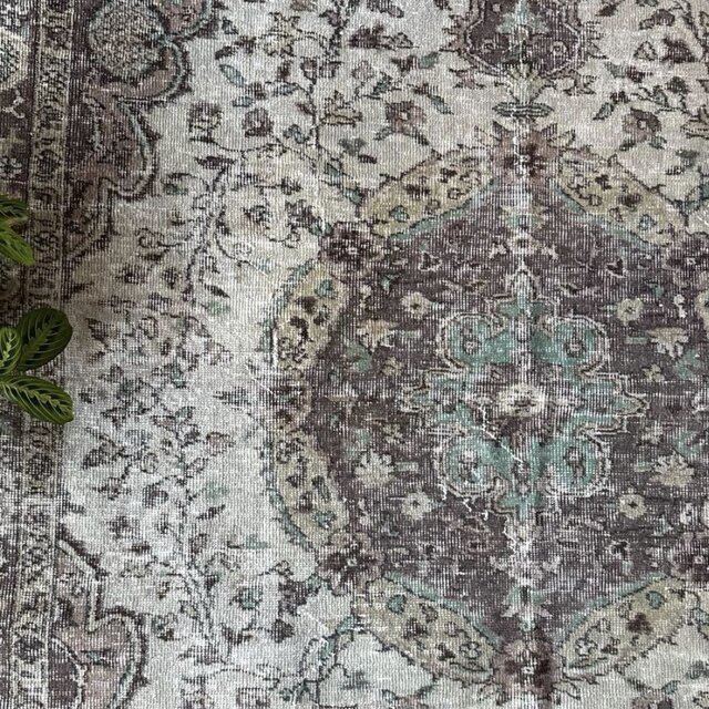 超大判163×263メダリオン 細やかなボタニカル トルコヴィンテージラグ