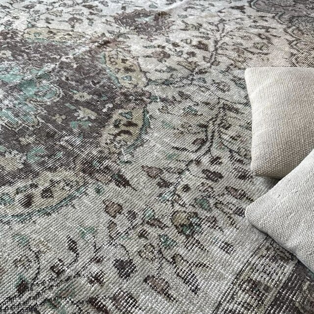 超大判163×263メダリオン 細やかなボタニカル トルコヴィンテージラグ