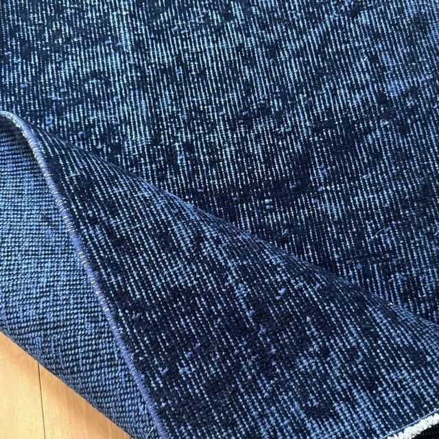 84×171 レア藍色オーバーダイ 人気ワンカラー トルコヴィンテージラグ