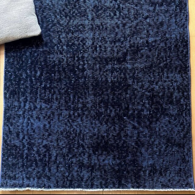 84×171 レア藍色オーバーダイ 人気ワンカラー トルコヴィンテージラグ