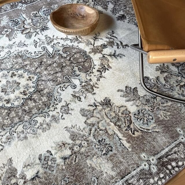 超大判171×273 ミルクココアブラウンメダリオン　トルコヴィンテージラグ 超大判171×273 ミルクココアブラウンメダリオン トルコヴィンテージ