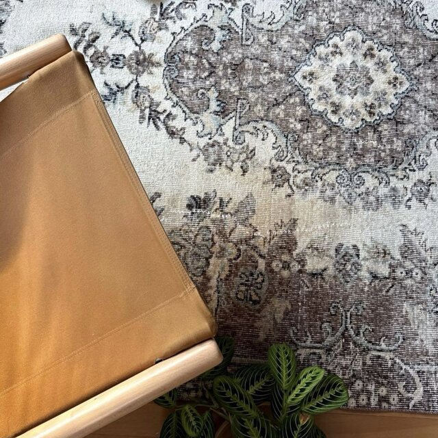 超大判171×273 ミルクココアブラウンメダリオン トルコヴィンテージ