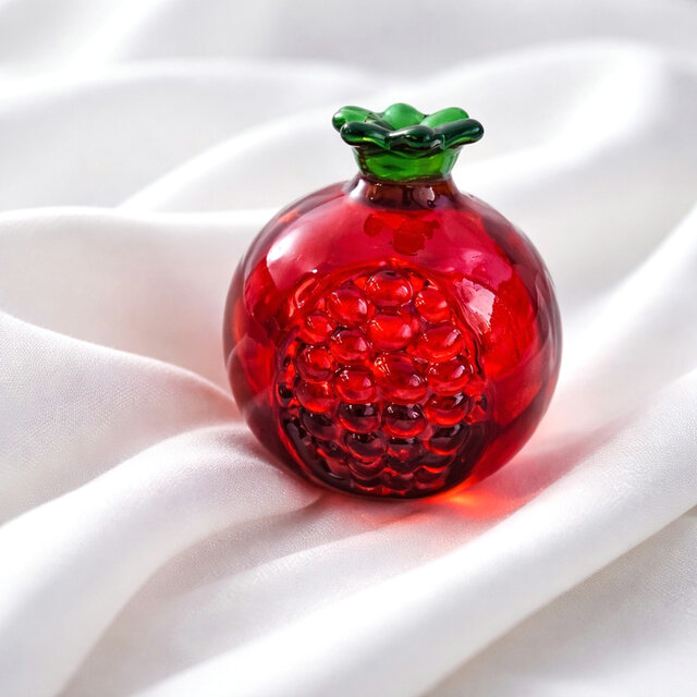 ガラスオブジェ｜可愛いザクロ置物 レッド・フルーツインテリア【efo12