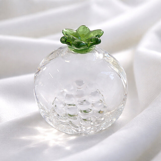 ガラスオブジェ｜可愛いザクロ置物 クリスタル・フルーツインテリア