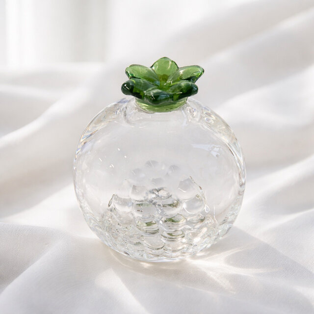 ガラスオブジェ｜可愛いザクロ置物 クリスタル・フルーツインテリア