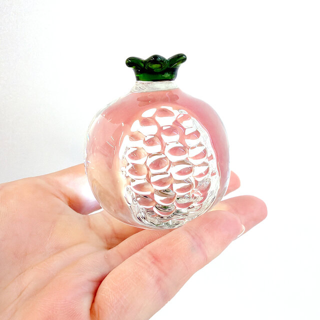 ガラスオブジェ｜可愛いザクロ置物 クリスタル・フルーツインテリア