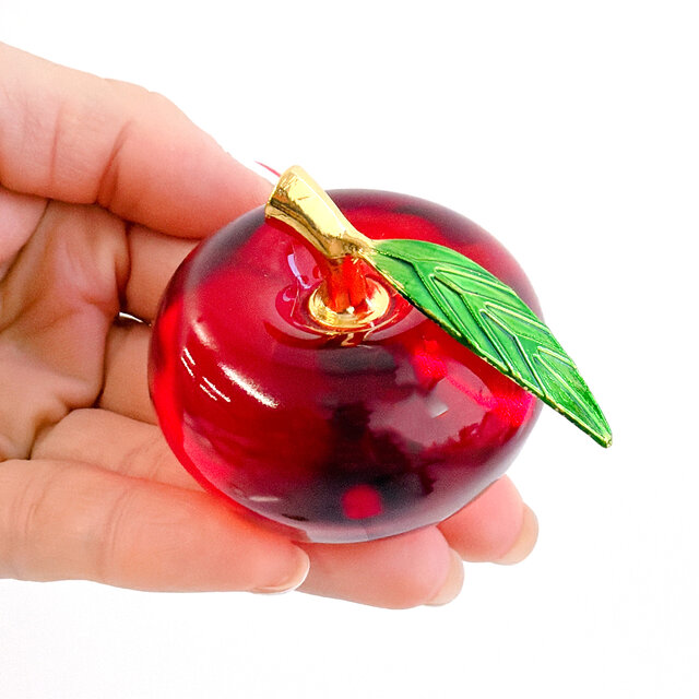 ガラスオブジェ｜Smallリンゴ 置物・インテリア レッド｜可愛い果実