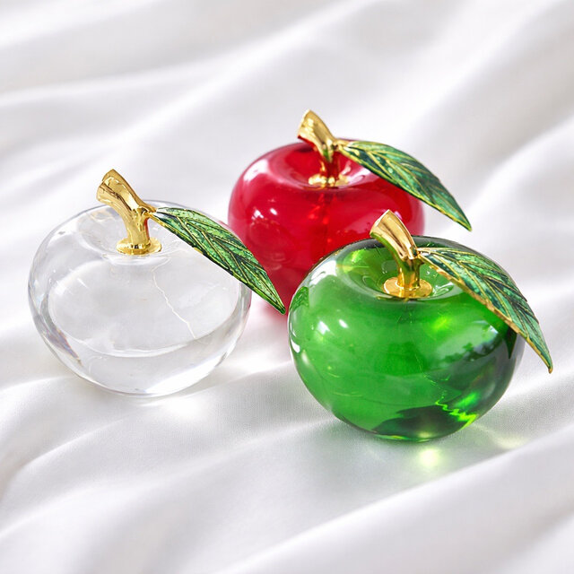 ガラスオブジェ｜Smallリンゴ 置物・インテリア レッド｜可愛い果実