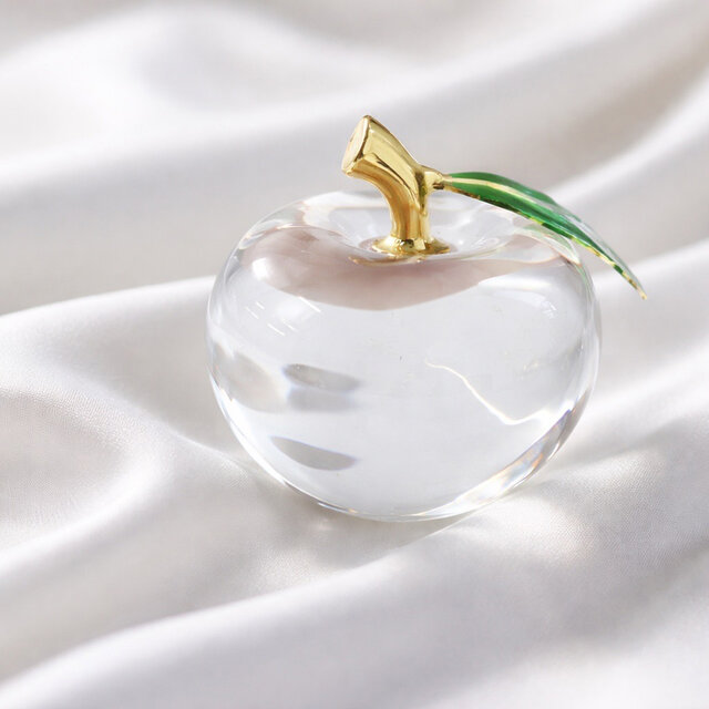 ガラスオブジェ｜Smallリンゴ 置物・インテリア クリスタル｜透明感の