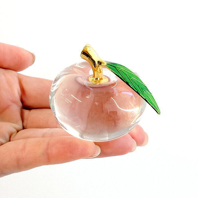 ガラスオブジェ｜Smallリンゴ 置物・インテリア クリスタル｜透明感の